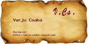 Varju Csaba névjegykártya